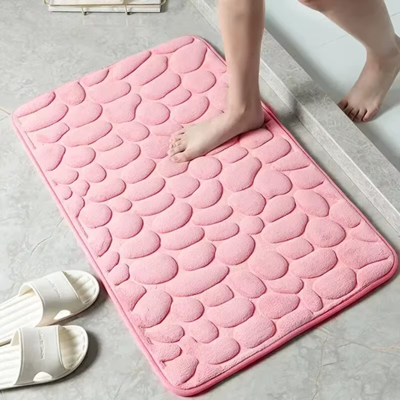 Tapis en velours gaufré en mousse à mémoire de forme, antidérapant, pour salle de bain, salon, tapis