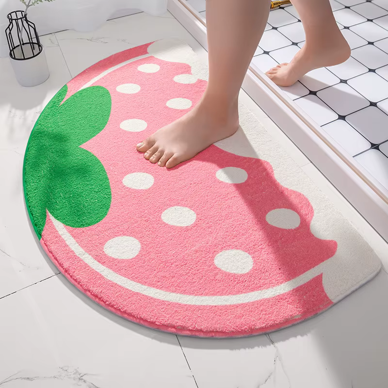 Tapis de sol doux absorbant et antidérapant, tapis de fleurs de texte frais, tapis d'entrée de maiso