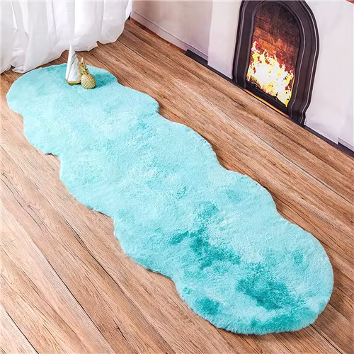 Tapis en fausse fourrure de lapin Ultra doux, pour salon, zone floue, tapis de chevet moelleux, tapi