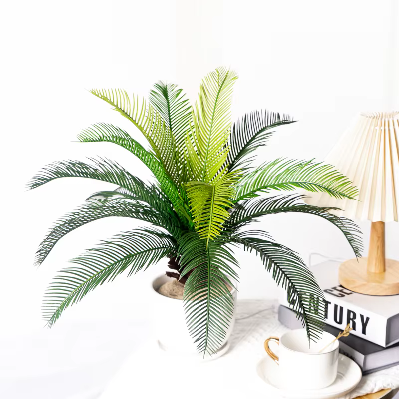 Plantes artificielles Cycas palmier 40cm, plante tropicale en plastique, fausse feuille d'arbre, fau
