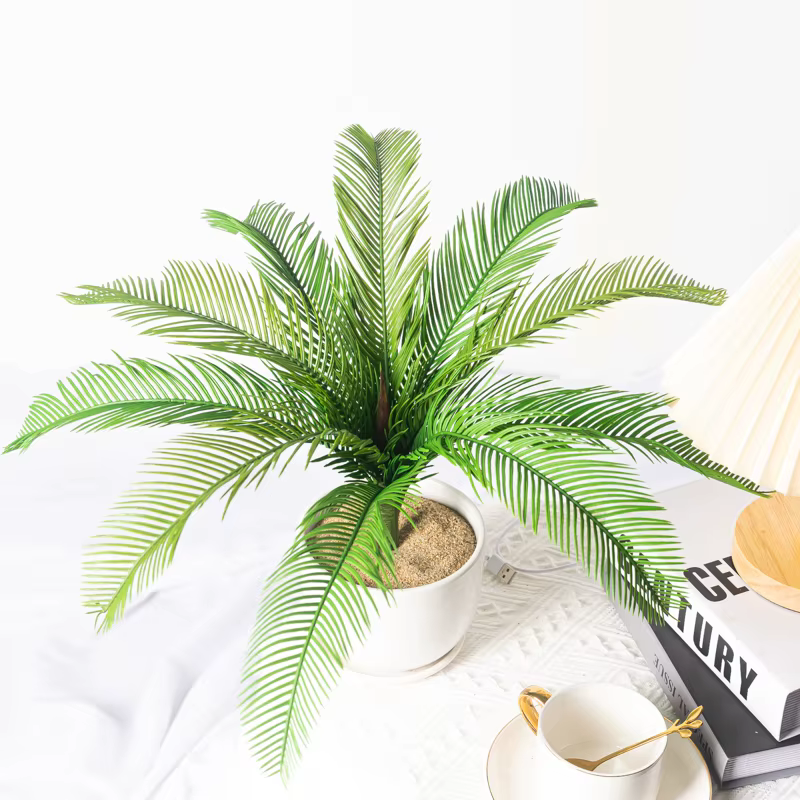 Plantes artificielles Cycas palmier 40cm, plante tropicale en plastique, fausse feuille d'arbre, fau
