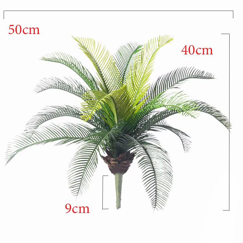 Plantes artificielles Cycas palmier 40cm, plante tropicale en plastique, fausse feuille d'arbre, fau