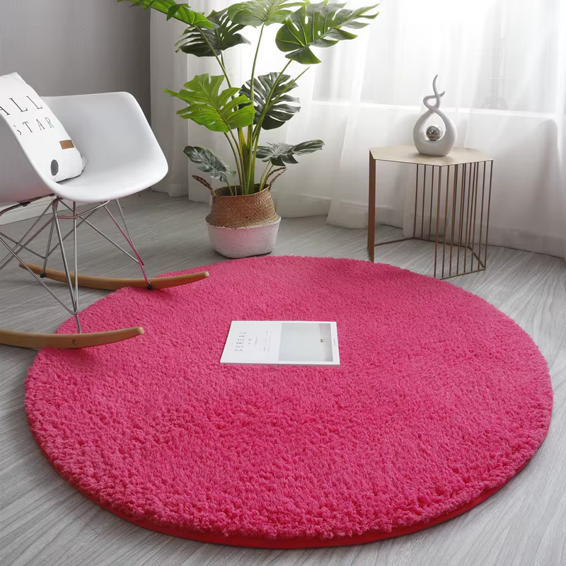 Tapis rond moelleux nordique pour chambre à coucher, salon, rectangle, grande taille, peluche, anti-