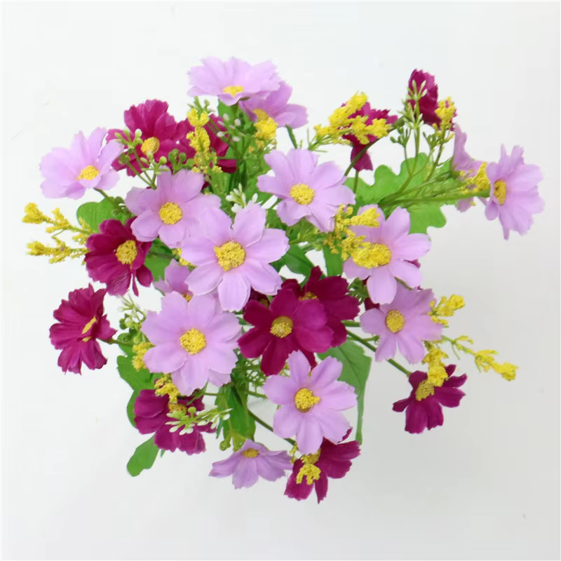 Interrupteur bouquet de fleurs artificielles, 7 branches, 28 têtes, décoration florale pour mariage,