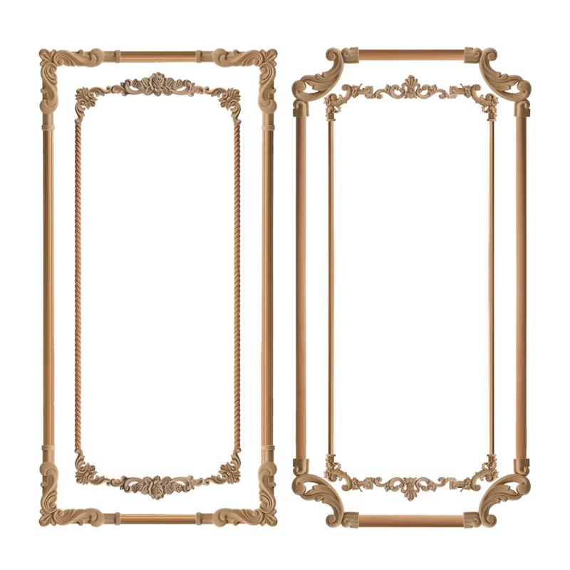 Appliques en bois fleur d'angle, sculpture exquise, meubles naturels, moulures en bois, accessoires 