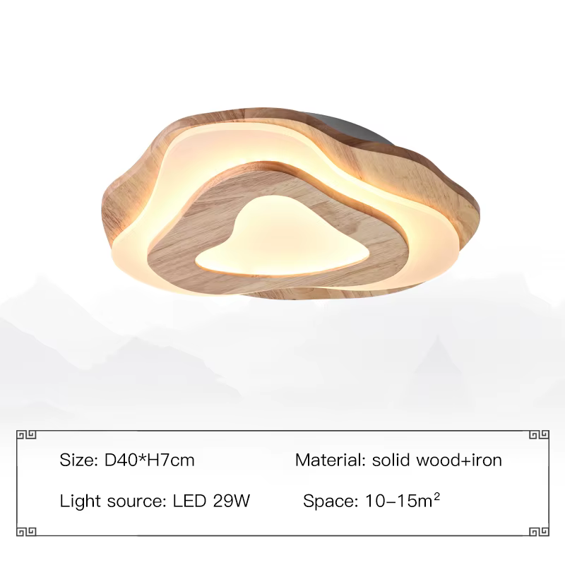 Plafonnier LED en Bois au Design Nordique Moderne, avec Télécommande, Luminaire Décoratif de Plafond
