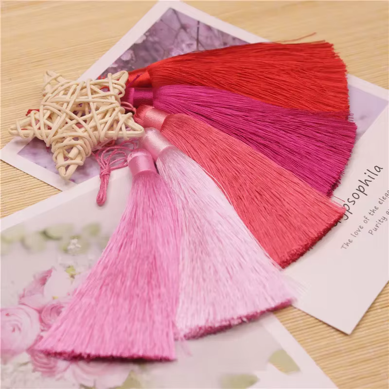 Pampilles en Polyester avec anneau de suspension, 2 pièces de 12CM, en soie, pour décoration de la m