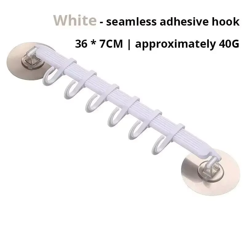 Crochet blanc à ventouse, 6 rangées, pour cuisine, salle de bains, Suspension d'angle sans marques,