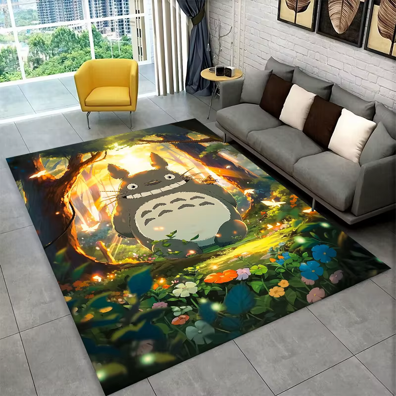 Tapis classique T-Totoro, tapis mignon de dessin animé pour salle de jeux, chambre à coucher, salon,