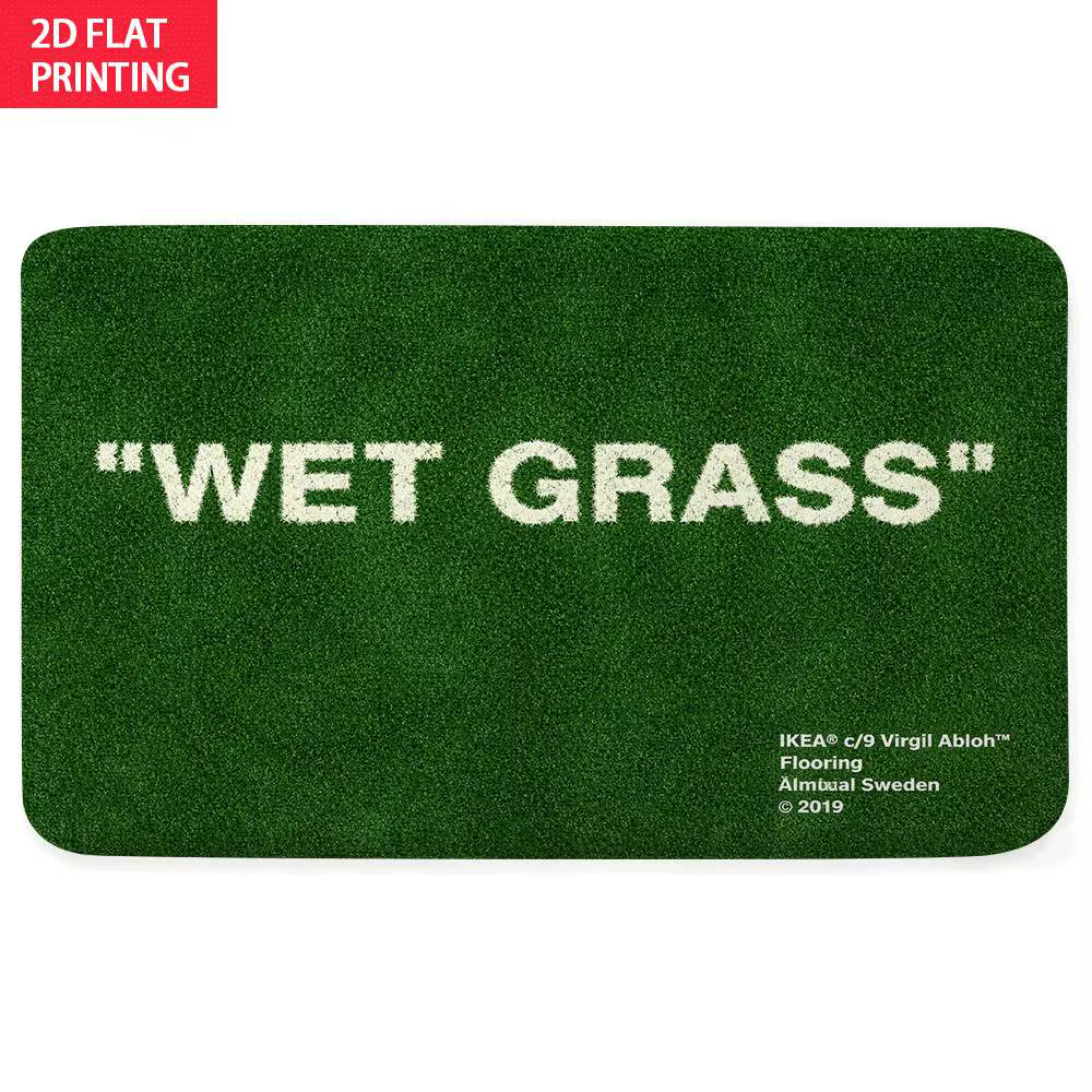 VIKAMA Tapis vert WET GRASS, tapis de salle de bain doux, tapis de bienvenue, tapis de chambre à cou