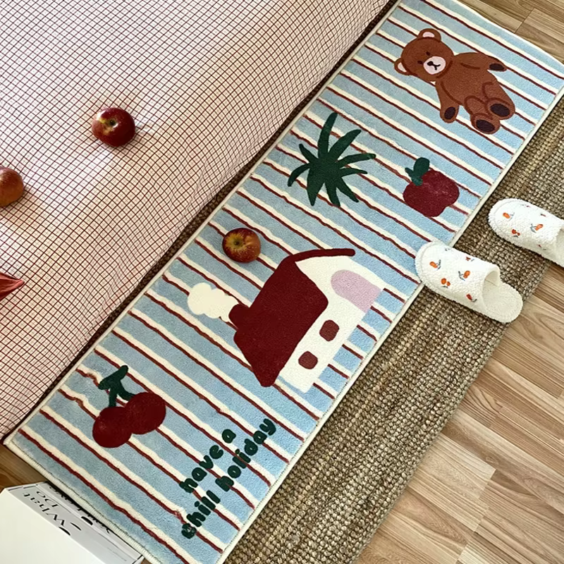 VIKAMA Ins Style tapis pour chambre chevet tapis de sol Long tapis chambre salle de bain petit ceris