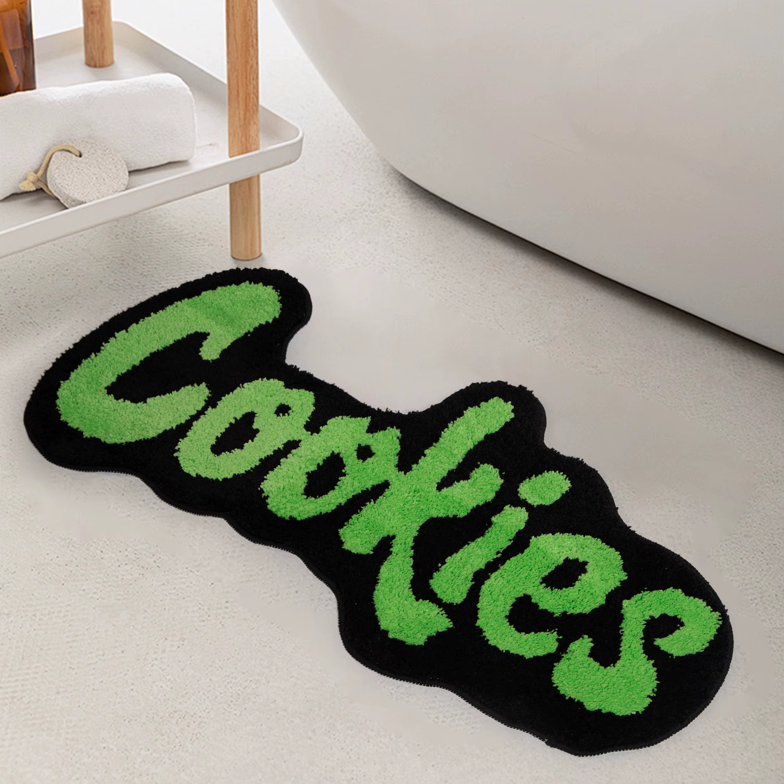 Tapis touffeté « Cookies » - Tapis de sol doux et antidérapant de forme irrégulière, lavable, pour c