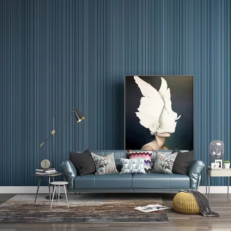 Papier peint à rayures grises et noires, décor de salle, moderne, luxe, Texture géométrique Simple,