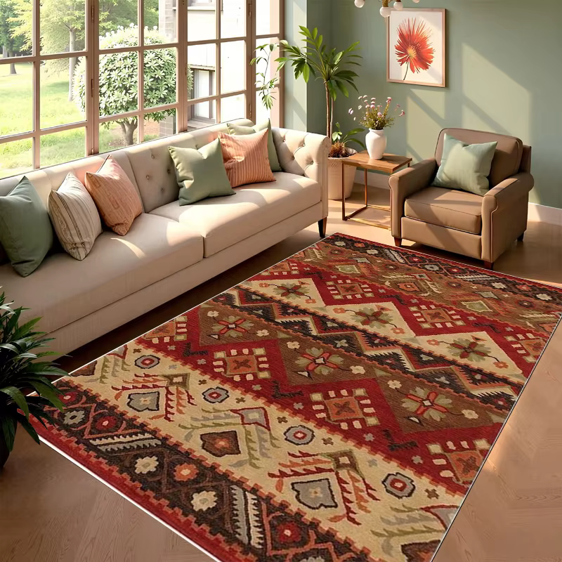 Collection de tapis de style kilim bohème, antidérapant, résistant à l'usure, doux, lavable, tapis d