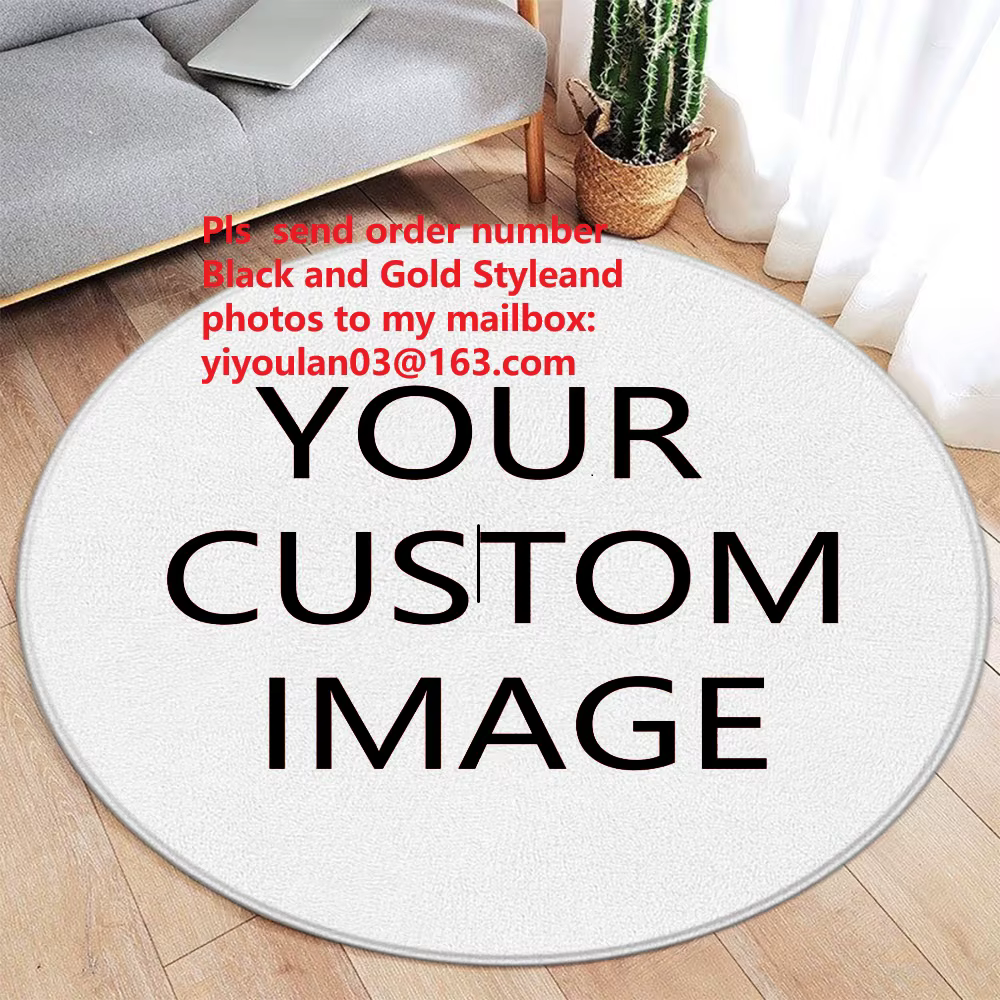 Tapis rond personnalisé avec images de bricolage, impression 3D, circulaire, paillasson de salon, co