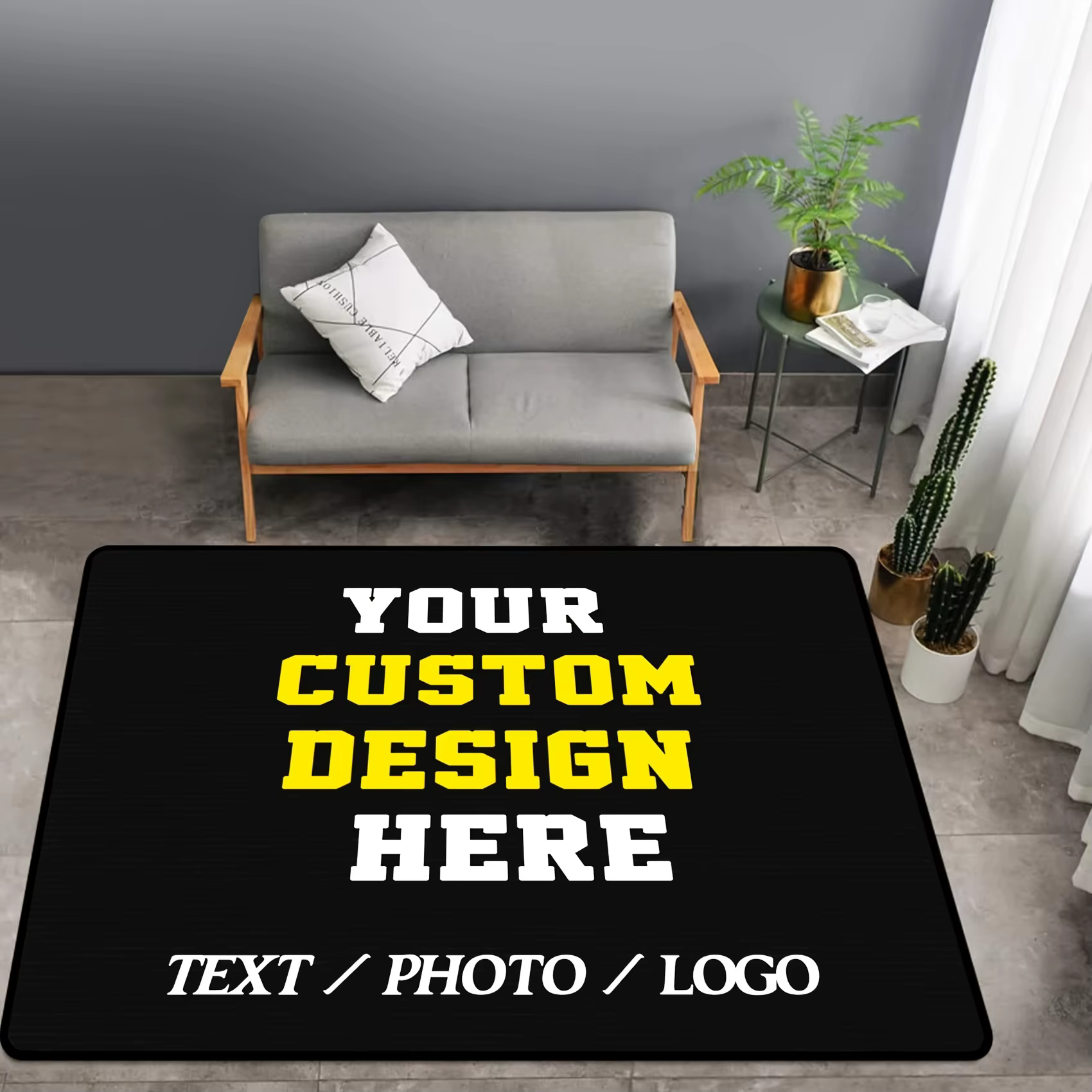 Tapis Photo personnalisé, tapis rectangulaire imprimé pour adultes, tapis de Yoga, décor de salon, p