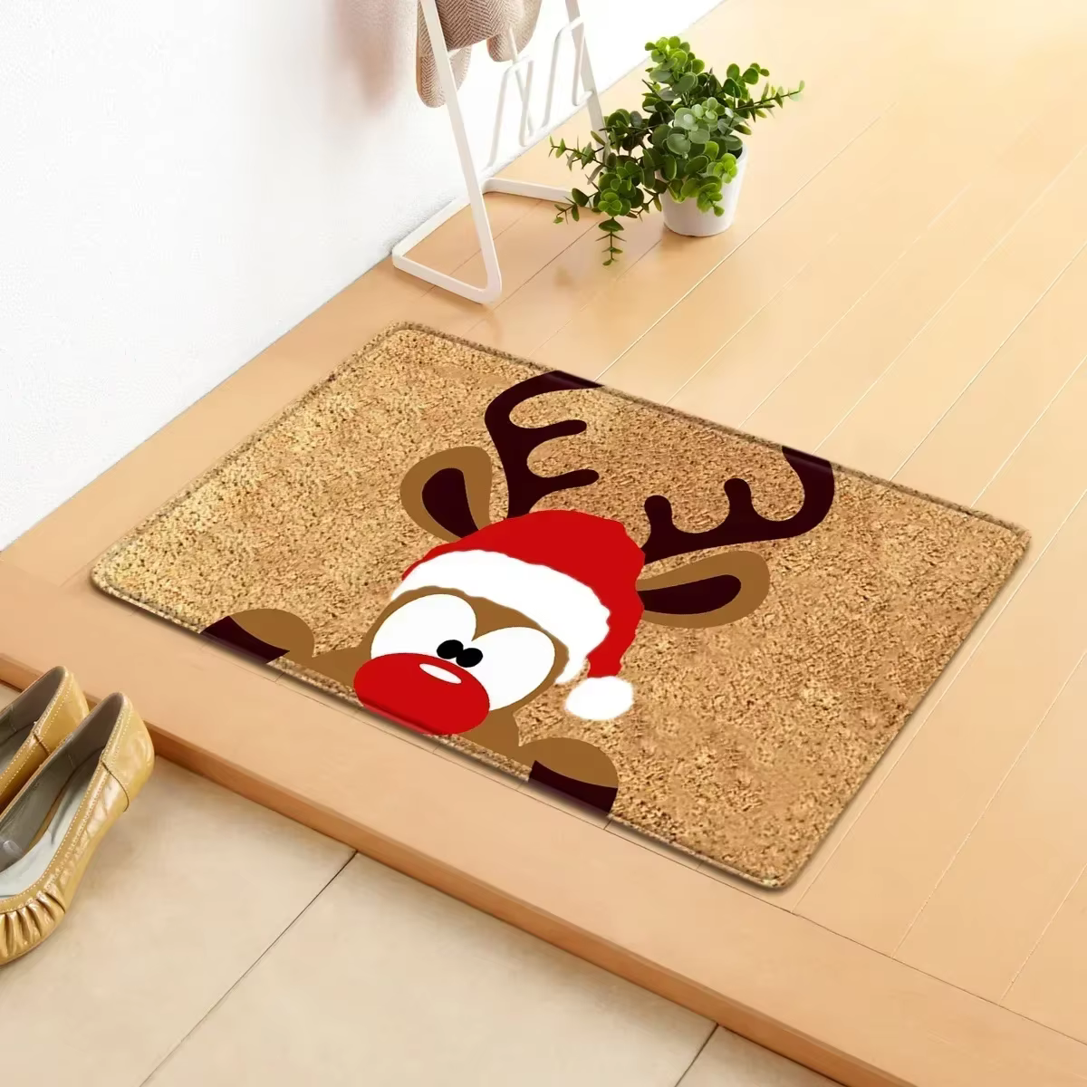 Paillasson de décorations de noël 2025, tapis d'élan Gnomes de joyeux noël, tapis d'entrée intérieur