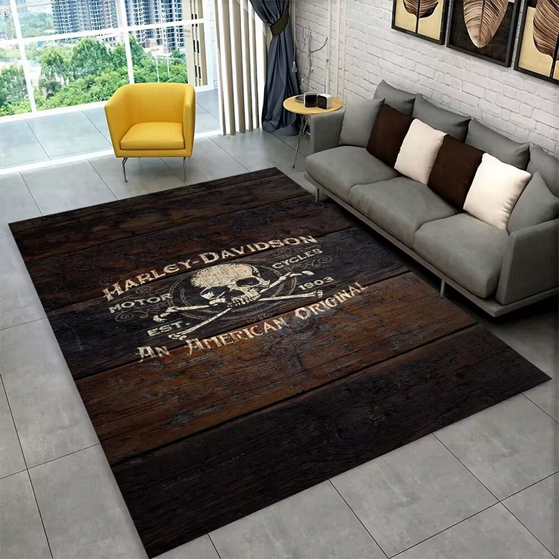 Tapis antidérapant rétro H-Harleys Racing Moto pour salon, chambre à coucher, salle de jeux, tapis d