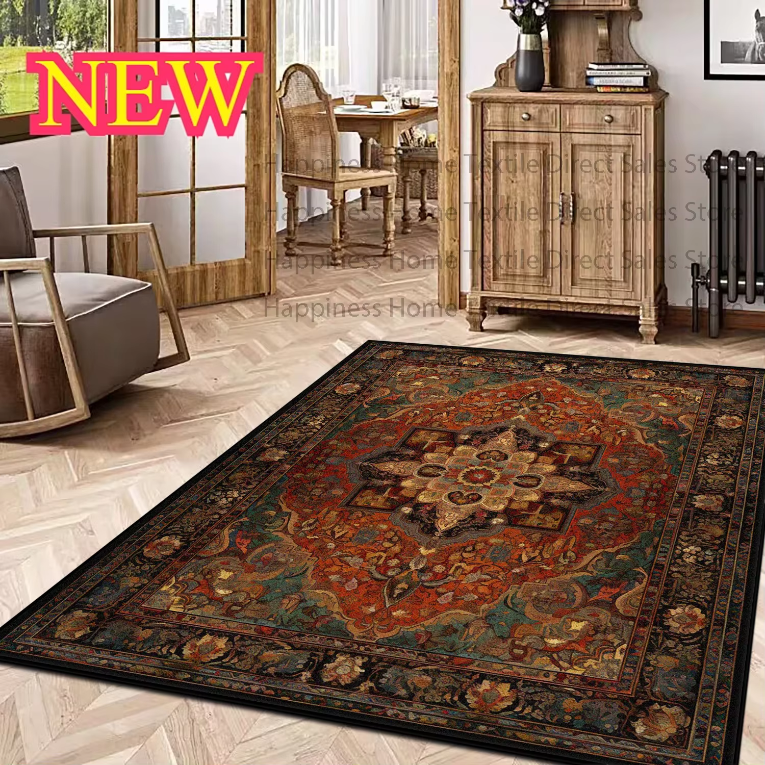 VIKAMA Tapis ethniques persans vintage, tapis turcs – Convient aux salons et aux chambres à coucher