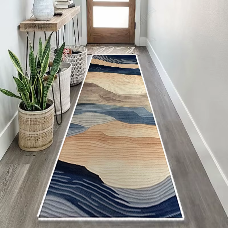 Tapis de couloir Long Oriental rouge, antidérapant, facile à nettoyer, pour allée d'hôtel, lavable, 