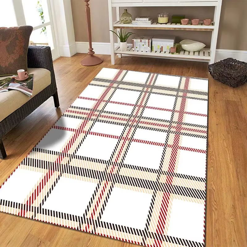 Tapis de sol à carreaux classiques, décoration de porte, maison, salon