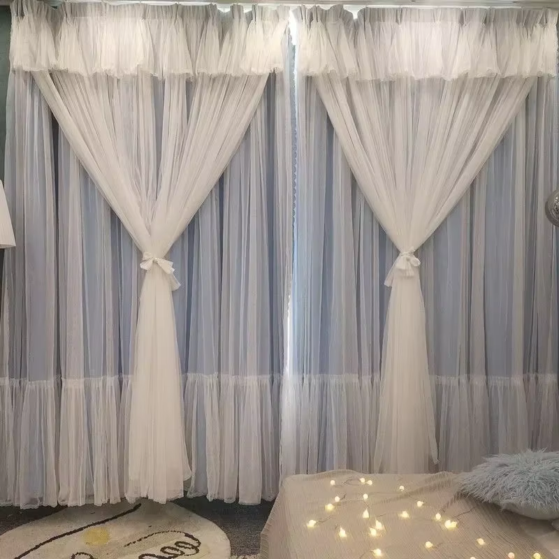Rideau européen de luxe, taille personnalisée, mode, chambre à coucher, salon, baie vitrée, trois co