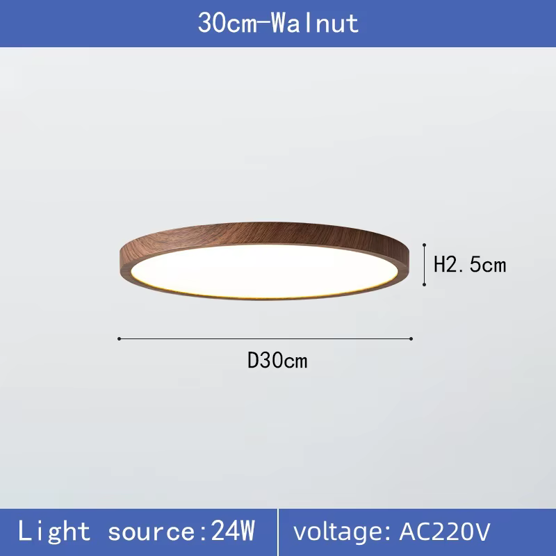 Plafonnier LED circulaire à grain de bois, 3 couleurs, pour salon, décoration de la maison, cuisine,