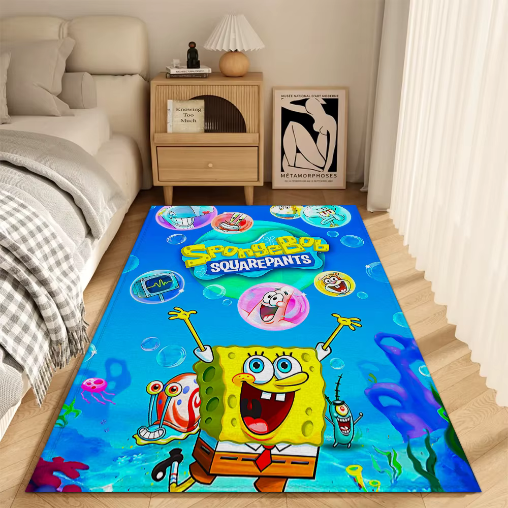 Tapis d'entrée tendance, tapis de salon, décoration, tapis de cuisine Bob l'éponge, paillasson de po
