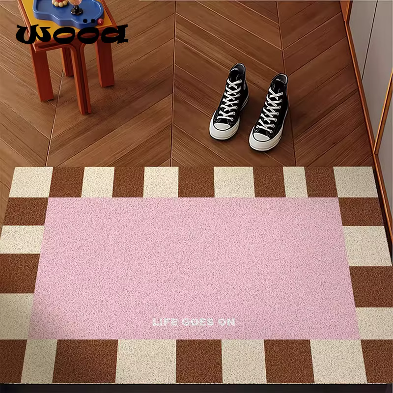 Tapis d'entrée à boucle métallique de Style Ins, tapis de porte antidérapant résistant à la saleté p