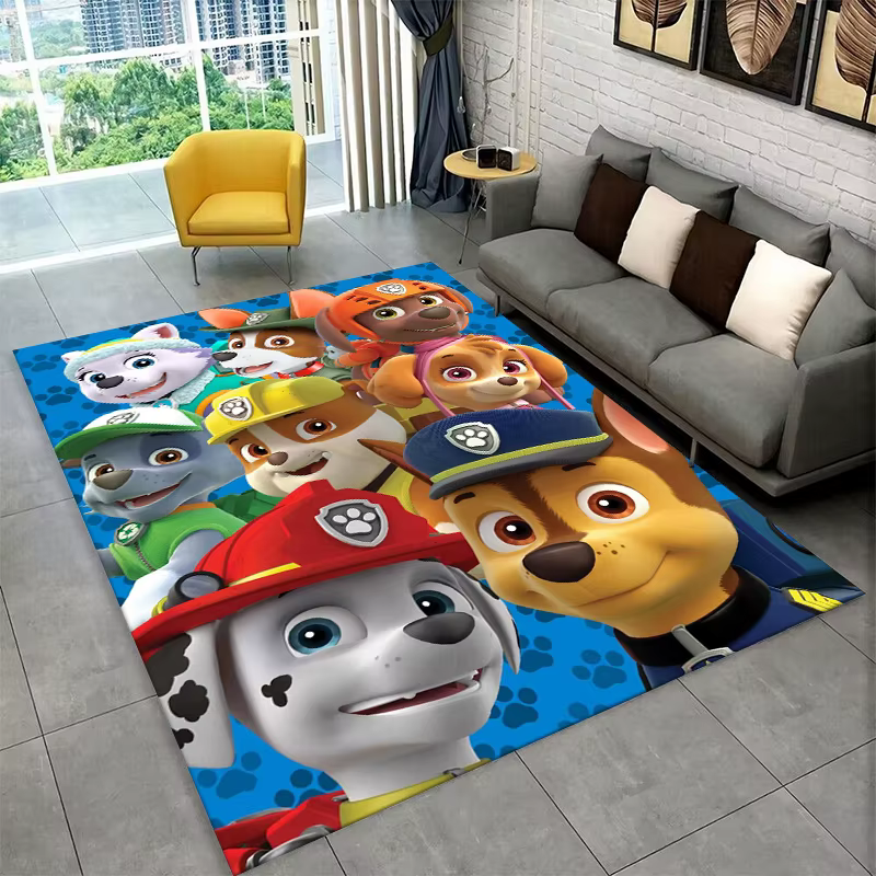 Tapis de dessin animé P-Patrol avec chien mignon pour salle de jeux, chambre à coucher, salon, canap