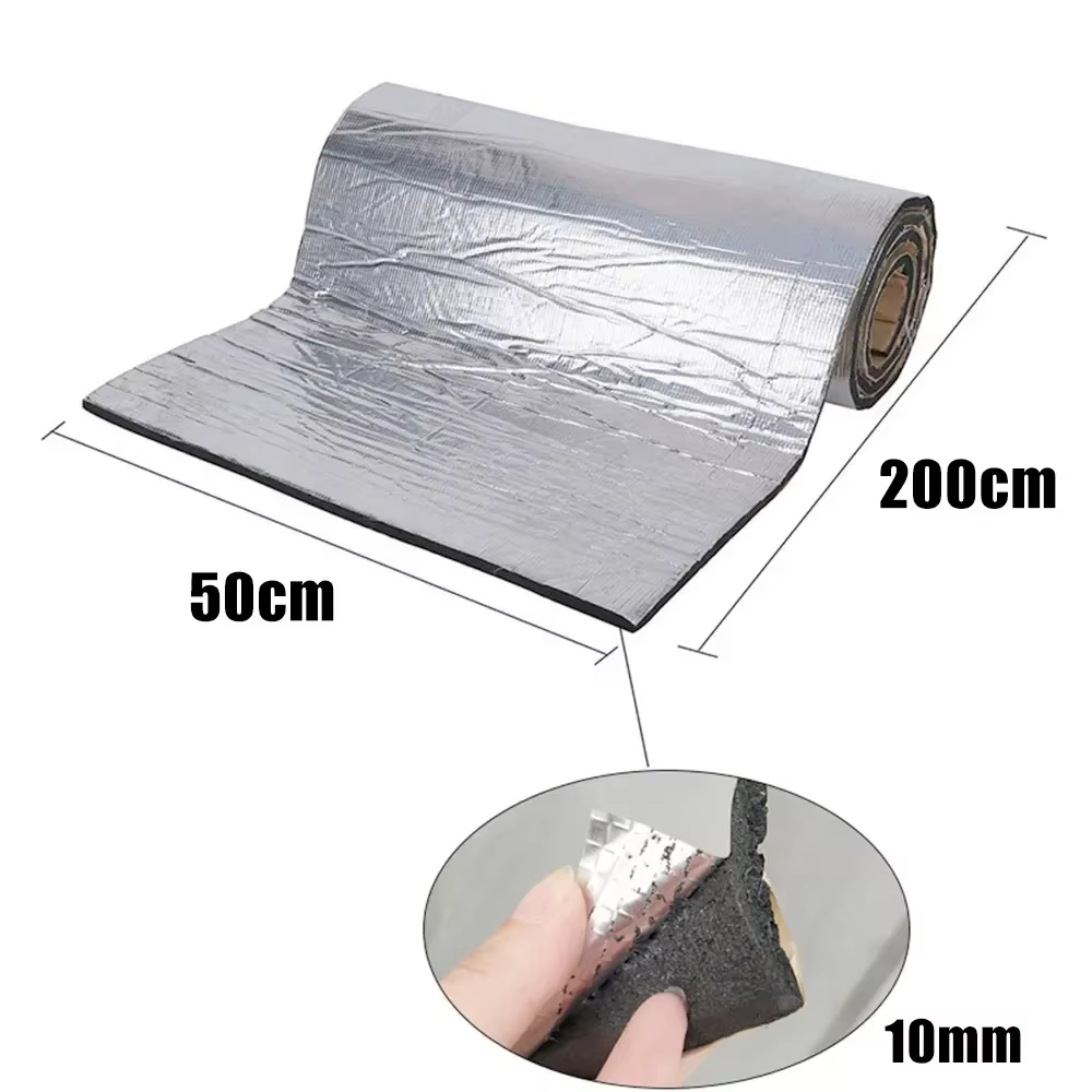 Tapis d'isolation thermique et acoustique ignifuge 200x50cm, panneaux acoustiques thermiques insonor