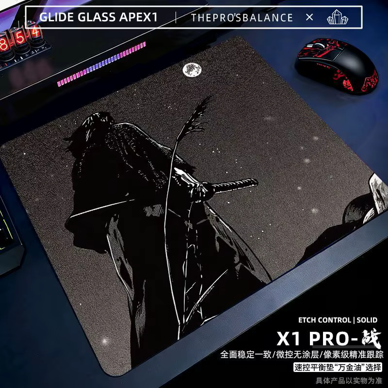 Tapis de souris en verre pour gaming, surface lisse givrée, étanche, en verre trempé, plusieurs tail