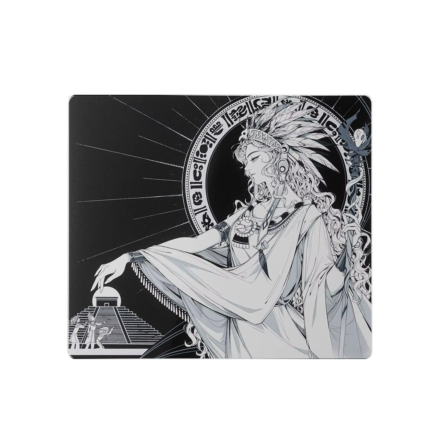 Tapis de Souris en Verre Jane Anime Animation Minimaliste, Tapis de Bureau Amélioré en Verre Trempé,