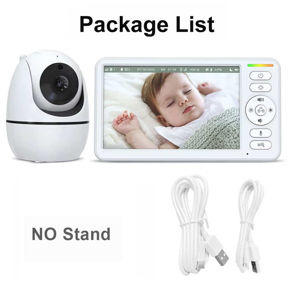 Moniteur bébé sans Wi-Fi avec écran 6 pouces, vidéo améliorée avec caméra et audio, vision nocturne,