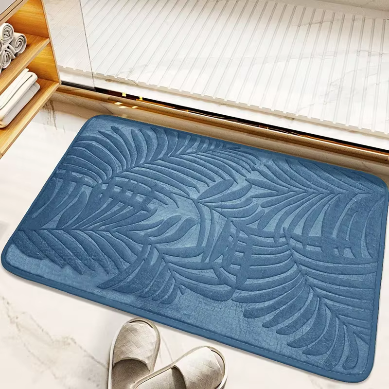 Tapis de salle de bain absorbant et antidérapant, en coton à mémoire de forme, pour salle de bain, s