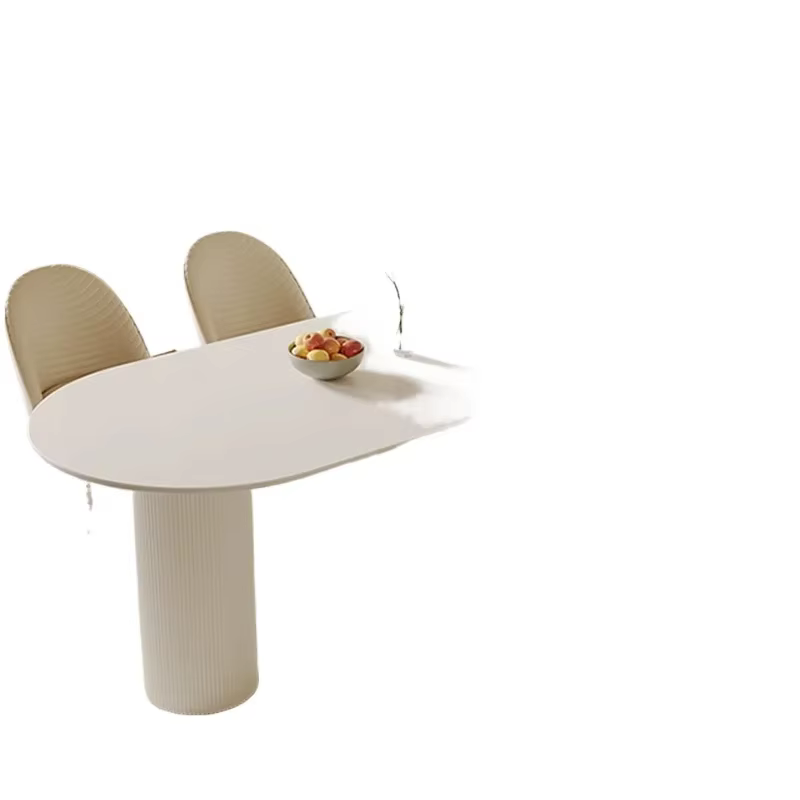 Table à manger moderne De luxe blanc nordique Vintage demi-cercle Table à manger étanche italie Conj