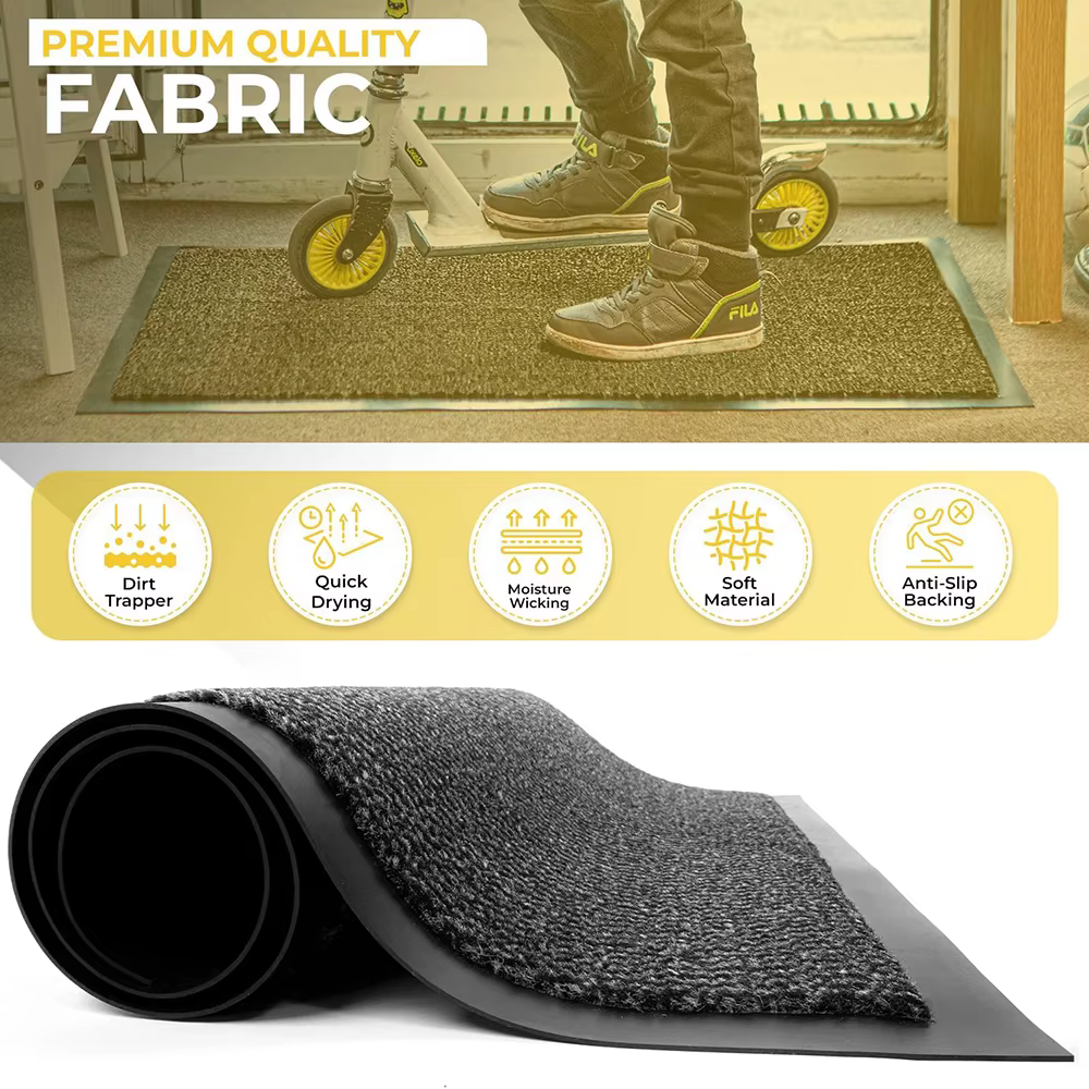 Tapis de porte lavables intérieur et extérieur - Antidérapants et résistants - Caoutchouc élégant et