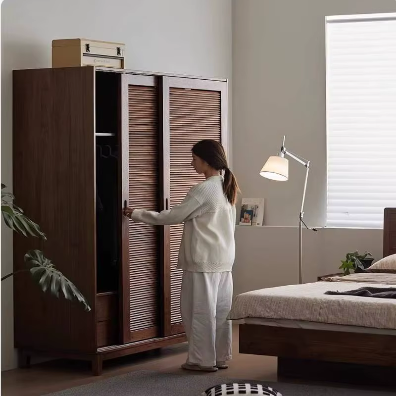 Tiroir marron armoires brillant pas cher européen gain de place armoires rangement chambre en bois A