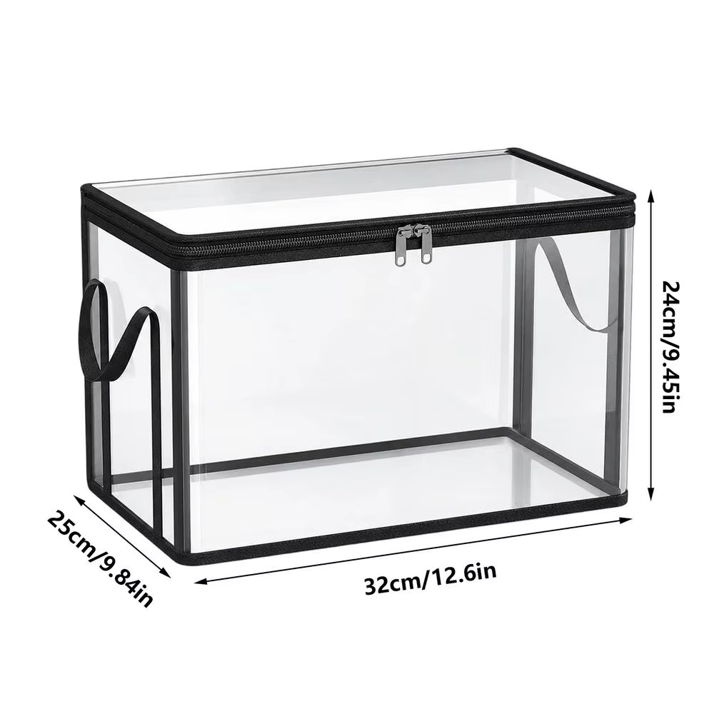Boîte de rangement transparente en PVC, empilable, grande capacité, conteneurs de rangement pour liv