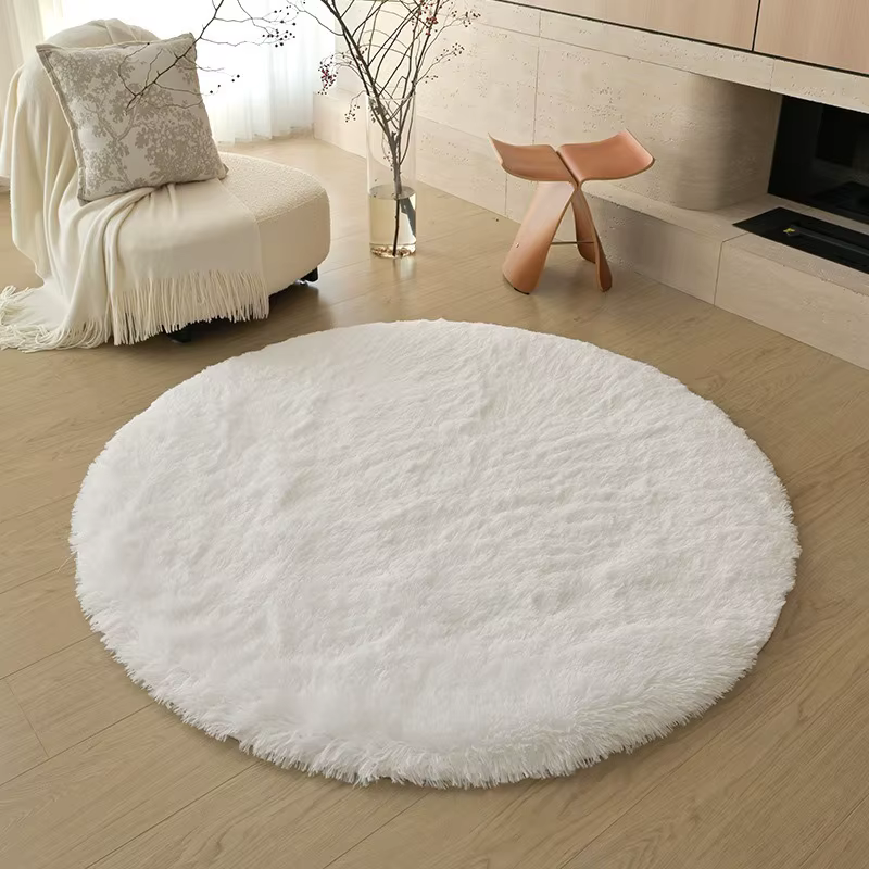 Tapis en peluche doux pour chambre d'enfants, tapis de jeu, décoration de maison, tapis circulaire m