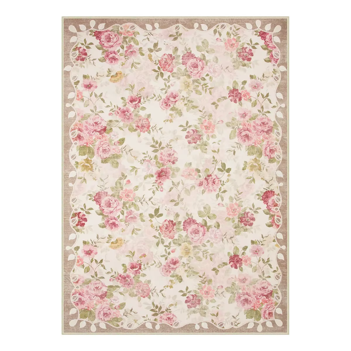Tapis de jardin de roses à fleurs Vintage romantique, tapis botanique rose doux, Shabby Chic, pour s