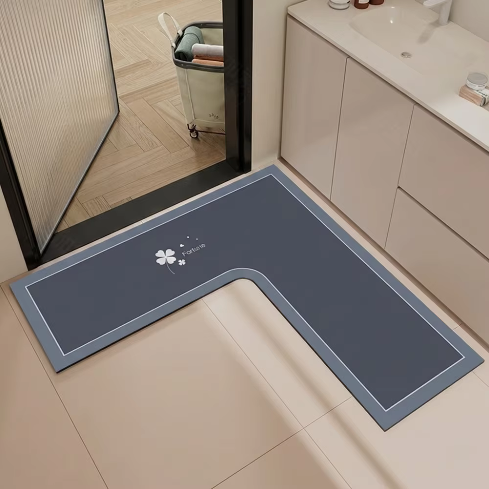 Tapis de cuisine de luxe en forme de L, antidérapant, lavable, résistant aux taches et à l'huile, po
