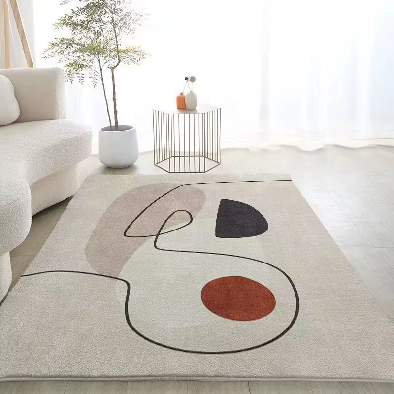 Tapis de Sol en Peluche Blanc Doux et Confortable, Décoration d'Nik, pour Salon, Lit, Bébé, Salle d'