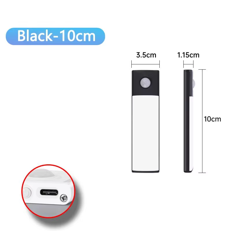 Lumières d'armoire à LED avec capteur de mouvement, USB sans fil, sous veilleuse ultra fine pour arm