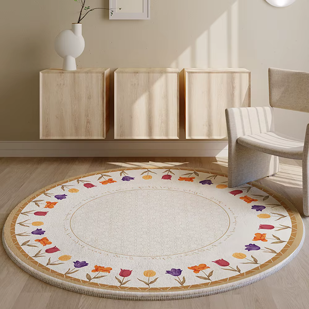 Tapis rond Lea pour chambre à coucher, salon