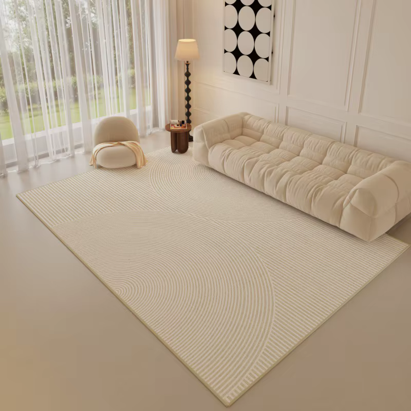 Tapis de salon minimaliste de luxe, couleur crème, grande surface, pour canapé, chambre à coucher, d