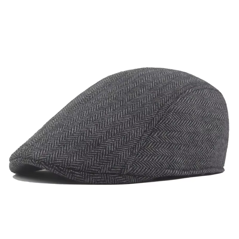 Bérets de mode hommes de haute qualité automne hiver laine chapeau à chevrons casquette plate classi
