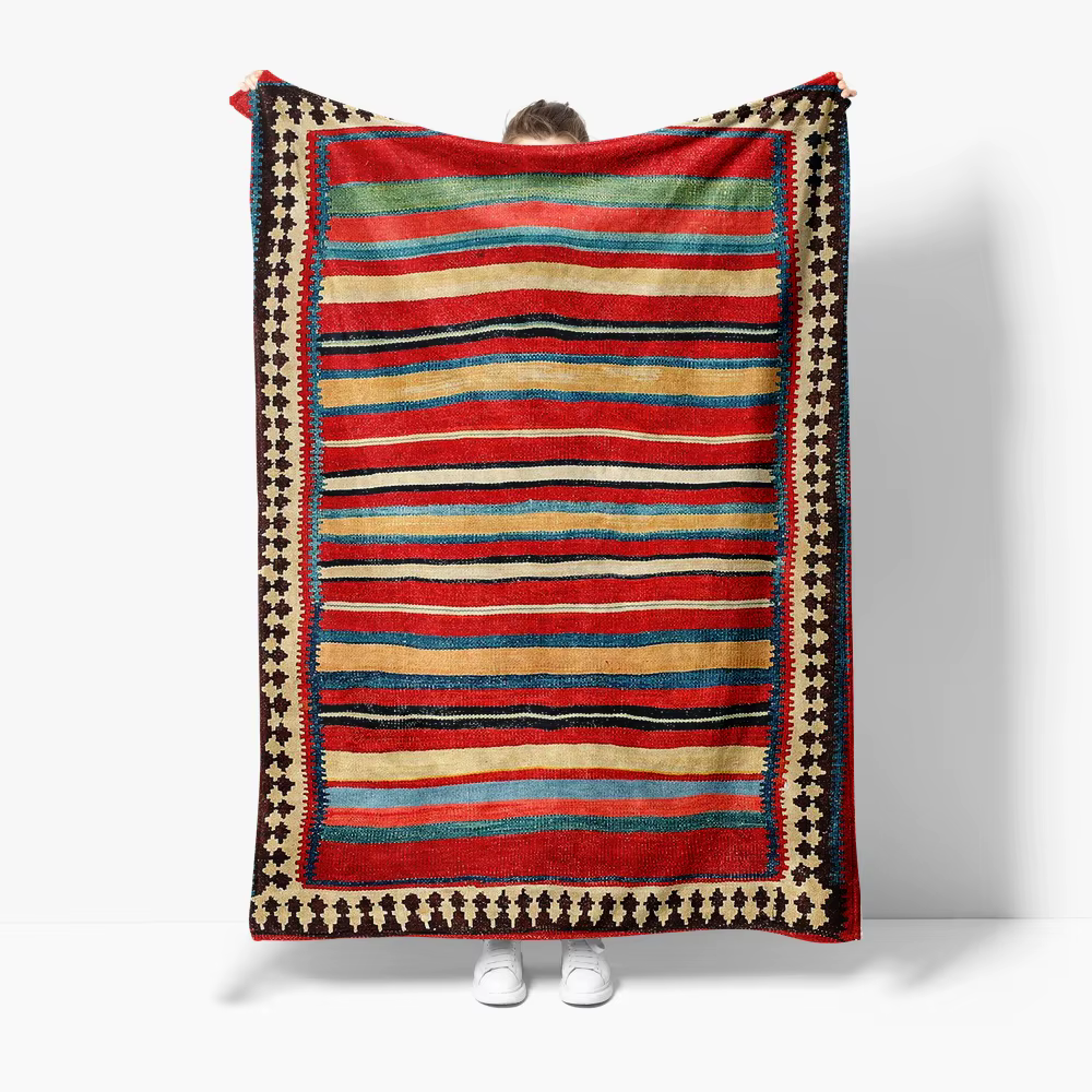 Tapis Kilim rayé Vintage ethnique fait à la main en laine, décoration marocaine pour chambre à couch