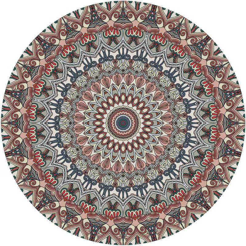 Tapis tibétain Mandala VIKAMA avec art Thangka intemporel, parfait pour le salon et la chambre à cou