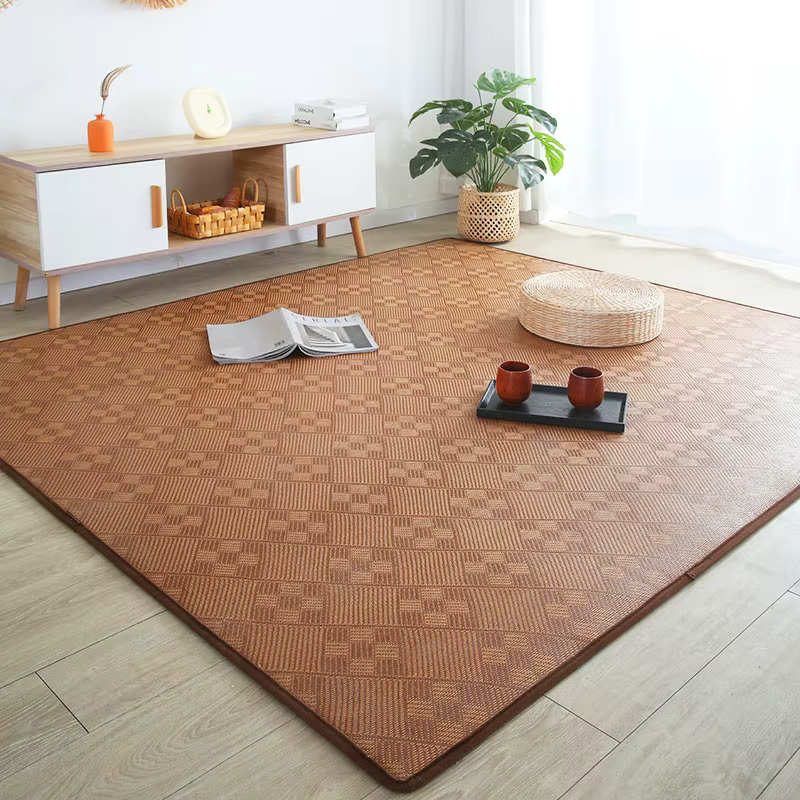 Tapis Tatami japonais pour salon, en rotin épais, matelas frais d'été pour lit, chambre à coucher, t